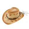 Boinas Fashion Cowboy Sombrilla de paja Gead Western Sunshade para ropa diaria al aire libre