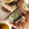 Tee Ceramic Öffnung Chinesische Landschaft Tasse Antike Keramik Schöne Jingdezheng Tassen Tee Tasse Set Tee -Bootsbecher für Teezeremonie