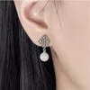 Boucles d'oreilles en perles de créateur pour femmes, boucles d'oreilles de luxe en cristal d'or, bijoux en argent 925, bijoux classiques pour femmes