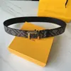Belts Fashion leather with box Italy's leisure belt men's and women's business luxury letter buckle T7XS
