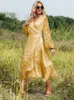 Casual Dresses Sweet Spring Summer Sexy Bishop Sleeve Long Dress Solid Color Frenum Fashion A-Line 2023