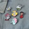 Pins Brooches Creative Jewelry Personalized Cartoon Unicorn Demon King Skeleton Shape Lacquered Alloy Breast Pin T230605