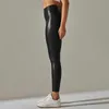 Kvinnors byxor capris pu läder kvinnors sexiga skinkor skjuter upp benen flickas blyerts hög midja träning som kör byxor casual ben leggings p230605