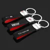 Billogo Nyckelring Luxury Leather Car Keychain M Tricolor Sports Keychain SLINE KEYCHAIN ​​GENTER FÖR Födelsedagsfest resepresent