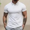 Chemises décontractées pour hommes Chemise d'été T-shirt de coupe 3D Couleur unie Haut de sport mince