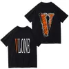 2023 Дизайнерские бренды Tees vlone T Roomts Top Quality Pure Cotton Rush Shirt Simple Pryted Printed Summer Casual Clate