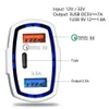 7A 3PORTS Typ C -billaddare 35W QC3.0 Snabb snabb laddning PD USB C -laddare Auto Power Adapter för iPhone 12 13 14 15 Samsung S22 S23 med låda