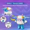 Action Toy Figures Super Wings 5Inches Transforming Lime Robot Deformation Airplane With Wheels 10 Steps Transformation Action Figures Kid Toy Gift 230605