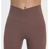 25'' Binnenbeenlengte Yogabroek met gekruiste taille en zijzak Geen voornaad Zelfontplooiing Modieus Elastische legging Sport Gym training Push-up panty's voor Dames
