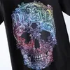 Summer men's casual T-shirt colorful skull print hip-hop style round neck comfortable breathable tops