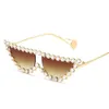 라인 스톤 레이 캣 아이 여성 투명한 뜨거운 패션 선글라스 럭셔리 브랜드 디자이너 UV400 액세서리