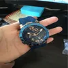 2016 Nouvelle arrivée top Nouveau Style montre pour homme Bleu montre en caoutchouc mécanique automatique montre-bracelet UN13231G