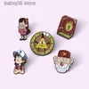 Pins Brooches New creative cartoon with bizarre character shape painted alloy accessories badge brooch T230605