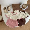 Kleidungssets Startist Sommer-Baby-Set mit Blumen-T-Shirt und Pumphose, 2-teilige Anzugkleidung