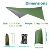 Portaledges Hamac de camping avec moustiquaire Tente anti-pluie Bâche Sangles d'arbre Portable Hamac en nylon Tente pour camping randonnée Backyard Travel 230603