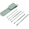 Cuidado 6pcs/set Pickers de cera para orejas Earpick Wax Remover Kit de perforación de acero inoxidable Kit Curette Curette Spoon Care Taring Terriser