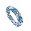 Ewigkeit 5mm Diamant Ring 100 % echtes 925 Sterling Silber Party Hochzeit Band Ringe für Frauen Braut Versprechen Verlobung Schmuck