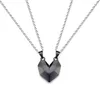 Pendant Necklaces 2Pcs Love Heart-to-Heart Magnetic Couple Necklace For Women And Men Long Distance Charm Set Lovers Gifts