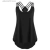 Kvinnors tankar Camis Hot Sale Women Casual Style V Neck Vest Tops Strappy Summer Beach Cami Tank Top Bandages Camisole Streetwear Ropa de Mujer T230605