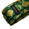 Bow Ties Designer Men Silk Tie Set Luxury Green Gold Plaid Business Wedding Neck For Men Gift grossistföremål