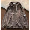 Hoodies للسيدات القوطية هوديي معطف النساء harajuku street y2k ملابس الربيع الأكمام طويلة الأكمام up sweatshirtts خمر حرف فضفاض