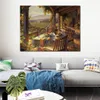 Handcrafted Modern Coastal Canvas Art Wine Country Afternoon Leon Roulette Sung Kim Painting Elevate Your Office Space