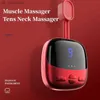 Eletric Spierstimulator Nek Massager Mini Draagbare Tientallen Massage Nek Fysiotherapie Massage Body Massager Ontspanning Behandeling L230523