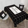 Table Cloth Nordic Simple Black and White Checked Table Cloth Household Waterproof Desk Tea Table Cover Table R230605