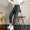 Capris New Fashion Korean Wool Haran Loose Dad's Pants Women's 2023 Autumn/Winter Casual 9-Point Radish Trousers HDK230703