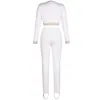 レディースツーピースパンツ女性2023女性ファッションサマーブラックホワイトピーススーツメタルボタンデザインエレガントニットトップ