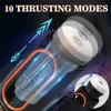 Brinquedo sexual massageador heseks auto masturbador masculino com display led 10 empurrando 4 sucção vibração vaginas real boquete brinquedos para homem