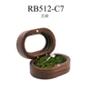 Jewelry Pouches Real Wood Mini Rings Box Women Wedding Gift Black Walnut Earrings Case Cute Curving Letter Propose Valentine's Day