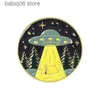 Stift broscher ny kreativ tecknad film ufo val bergstopp styling bakad färglegering emblem tillbehör armband t230605
