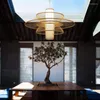 Lámparas colgantes Lámpara de ratán pastoral de bambú japonés Iluminación de restaurante de madera Luces decorativas