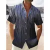 T-shirts pour hommes Shirt Men's Men's Shirt's Hawaiian Graphic Leaf Printing Collier Cubain Coupte à manches courtes Mode tropicale Plus Veste de taille