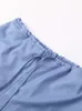 Pantaloni da donna Capris Pantaloni da donna a righe moda 2023 Pantaloni estivi a gamba larga Pantaloni blu da donna Pantaloni larghi casual da donna Tasca a vita bassa Pantaloni con lacci J230605