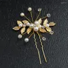 Coiffes 2023 perle mariage épingles à cheveux feuilles d'argent épingles à cheveux de mariée demoiselle d'honneur Clips or accessoires coiffure bijoux