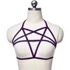 Jarretières Goth Bondage Lingerie Pentagram Couleur Harnais Sexy Body Fetish Wear Cage Bra Harajuku