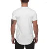 Męskie koszulki marka moda moda Koszulka z krótkim rękawem mężczyźni solidne szczupłe fitness T-shirt Summer O-Neck Casual Szybki suchy hip-hop Tshirt