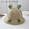 Cute Frog Hat Donna Primavera Estate Coreano Bucket-Cappelli Donna Pescatore Cappelli Student Cartoon Sunshine Panama Lady Outdoor Travel L230523