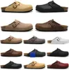 Sandaler Boston CLOG Män Kvinnor Designer tofflor Läder Bag Head Pull Cork Flats Mules Woody Loafers för Lazy Slipper Brown Black Slides Motion Design 67ess