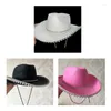 Berets 50JB Bride Cowboy Hat Disco Cowgirl Bachelorette Party Bridal