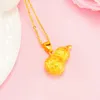 Pendant Necklaces 2023 Korean Fashion Solid 24K Gold Color Gourd For Women Vintage Wealth Lucky Wedding Charm Friendship Jewelry