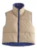 Coletes femininos HWL Colete curto acolchoado de algodão com zíper gola alta sem mangas Puffer Gilet Casacos quentes Streetwear