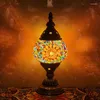 Table Lamps Mosaic Lamp Turkey Vintage Style Art Glass Lampshade Decorative Bedroom Living Room Romantic Cafe Handmade Night Light