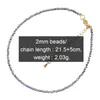 Halkalar Boeycjr Kilo Ver 2mm Terahertz Taş Bead Boncuk Anklet Kadınlar için trend ayak bilezik plaj mücevherleri