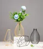 VASES NORDIC NORDIC SIMPLE GOLDEN GLASS VASE VASE HIDROPONIC PLANT FLOWER IRON GEOMETRIC TSTUBE TUBE METAL HOLDER MODEN HOME DECOR 230603