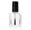 5ML 10ML 15MLSquare Bouteille En Verre Avec Brosse Vide Outil De Maquillage Transparent Conteneurs De Vernis À Ongles Bouteille De Colle En Verre Clair Pour Échantillon JL8963