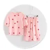 Women's Sleepwear H5679 Girls Pajamas Summer Cotton Short Sleeve Thin Home Clothes Suit Teenager Air Conditioning Room Sweet Nightwear