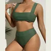 Damenbadebekleidung 2023 Bikini für Frau Sommer Brasilianische Strandkleidung Badeanzüge Zwei Stücke Split Hohe Taille Badeanzug Beachwear Badende